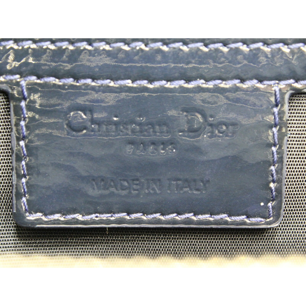 Dior leather Navy Blue handbag Lady Cannage enamel Christian - Picture 5 of 7
